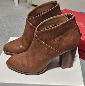 Brown Leather Ankle Boots Size 7